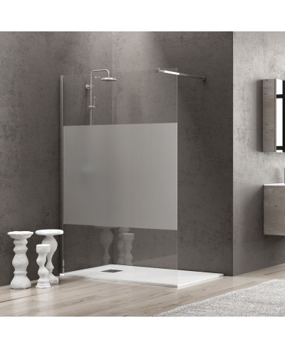 Σταθερό διαχωριστικό ντουζιέρας με σεριγραφάτο κρύσταλλο FREE 1 Cromo KARAG 90x185cm