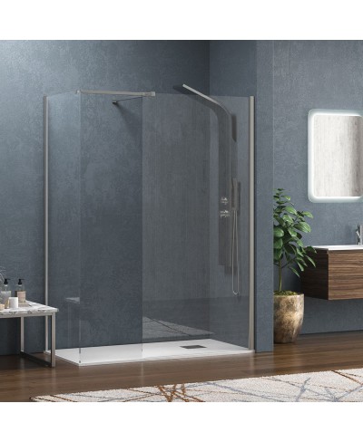 Σταθερά διαχωριστικά ντουζιέρας με διάφανο κρύσταλλο WALKIN 2 Cromo KARAG 100x200cm