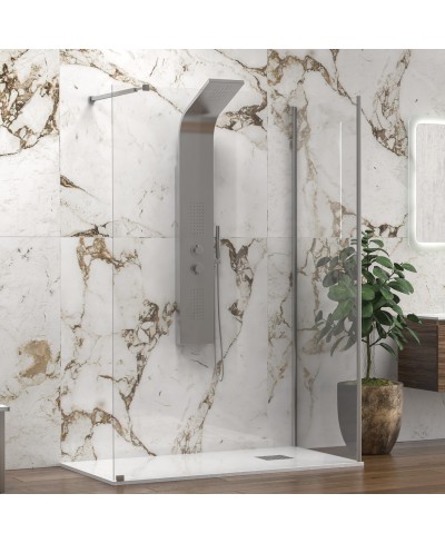 Σταθερό διαχωριστικό ντουζιέρας με διάφανο κρύσταλλο WALKIN 4 Cromo KARAG 120x80x200cm