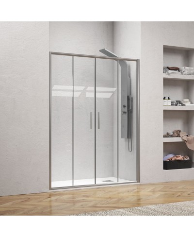 Καμπίνα από τοίχο σε τοίχο με διάφανο κρύσταλλο EFE 600 Silver KARAG 160x190cm
