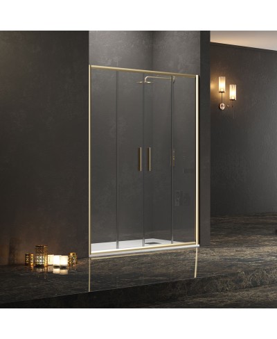 Καμπίνα από τοίχο σε τοίχο με διάφανο κρύσταλλο EFE 600 Gold KARAG 190x190cm