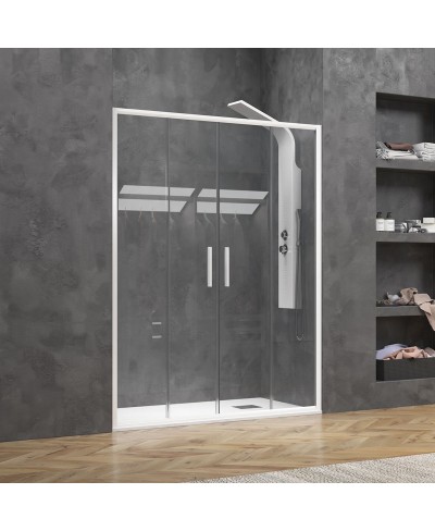 Καμπίνα από τοίχο σε τοίχο με διάφανο κρύσταλλο EFE 600 White KARAG 160x190cm