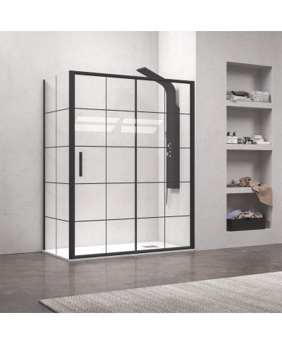 Καμπίνα από τοίχο σε τοίχο με frame κρύσταλλο EFE 400 Black KARAG 150x190cm