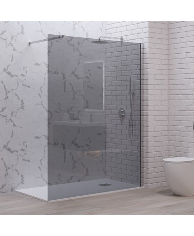 Σταθερό διαχωριστικό ντουζιέρας με fume κρύσταλλο WALKIN 1 Cromo KARAG