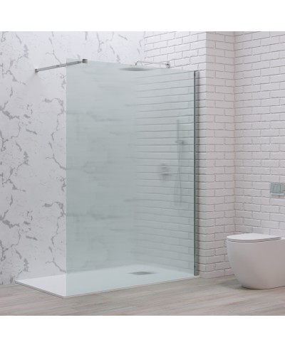 Σταθερό διαχωριστικό ντουζιέρας με flute κρύσταλλο WALKIN 1 Cromo KARAG