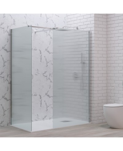 Σταθερά διαχωριστικά ντουζιέρας με flute κρύσταλλο WALKIN 2 Cromo KARAG