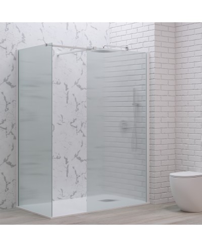 Σταθερά διαχωριστικά ντουζιέρας με flute κρύσταλλο WALKIN 2 White KARAG 100x200cm