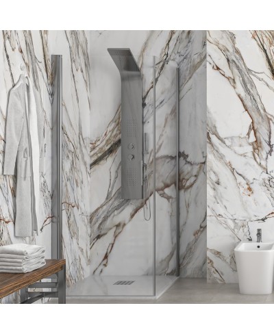 Σταθερό διαχωριστικό ντουζιέρας με διάφανο κρύσταλλο S 28F ALTO Cromo KARAG